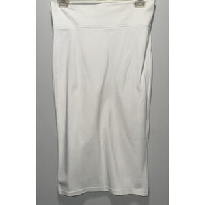 LABIJOU Women’s White Stretch Mini Pencil Skirt Rayon Nylon Spandex Size M